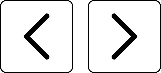 Arrows icons, Left and right, previous and next or back and forth round arrows line art icon for app and website.