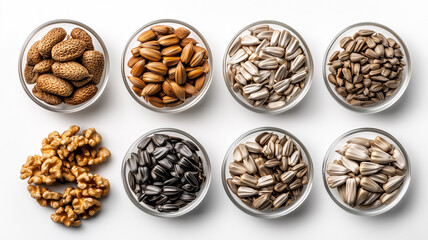 Obraz premium sunflower seeds on a white background 