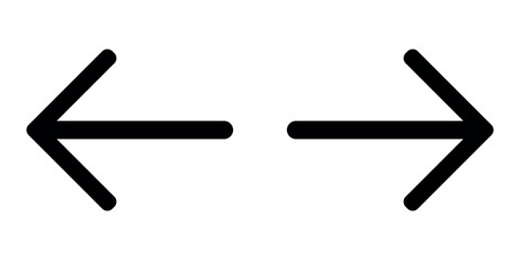 Arrows icons, Left and right, previous and next or back and forth round arrows line art icon for app and website.