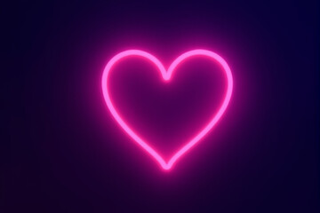 Neon heart outlines glowing against a dark gradient background, perfect for a trendy design.