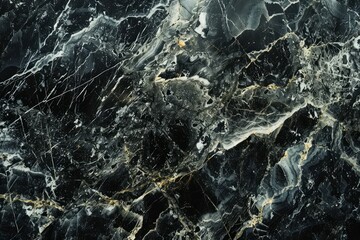 Photo of Deep black marble pattern with white veins. Background texture for backdrops or mapping
