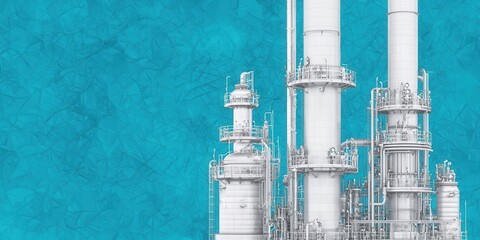 Industrial facility operations manufacturing plant graphic design modern environment side view engineering concepts