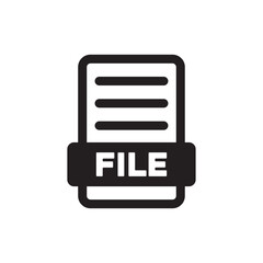 Fototapeta premium File icon with document and lines for text or record representation