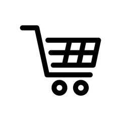 E commerce icon with shopping cart for online shopping or retail