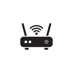 Wi Fi router icon with full signal bars for strong wireless connection