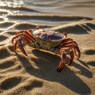 Grapsus albolineatus is a species of decapod crustacean in the family Grapsidae. Crab, on a reef rock. Fauna of the Sinai Peninsula. red crab

