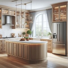 U Shaped Ample counter space and storage ideal for larger kitche