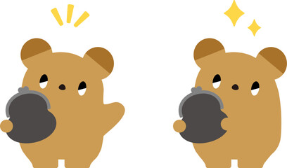 財布を持ったクマ_表情なし