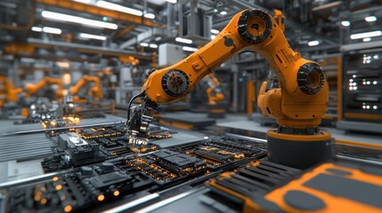 Advanced Robotic Automation in Modern Factory