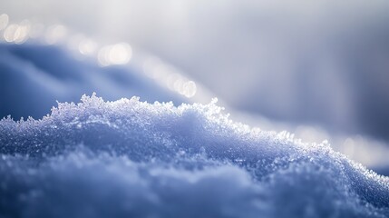 Sparkling Winter Snow Crystals Glistening In Sunlight