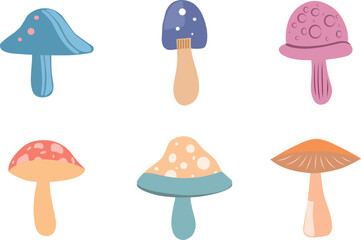 mushrooms vector collection