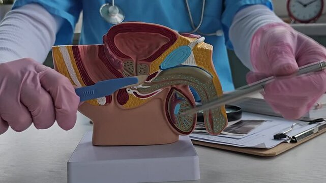 Scalpel and penis enlargement by ligament incision. Genital plastic surgery. Male intimate plastic surgery. Penile cancer causes, symptoms and treatment