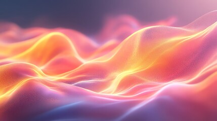 Obraz premium Abstract Glowing Waves: A Serene, Pink and Orange Dreamscape