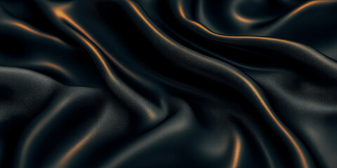 Obraz premium Luxurious black silk fabric texture for elegant design and background use