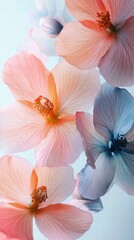 Obraz premium A soft-focus floral pattern with delicate petals in pastel shades
