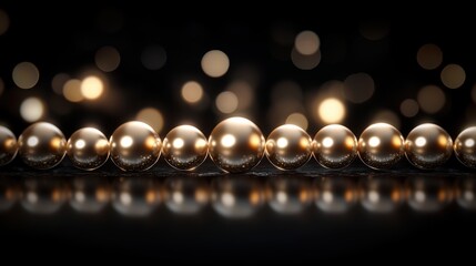 A sparkling golden bokeh light effect on a dark background, with light orbs floating gently and creating an elegant shine