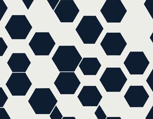 Abstract Geometric Hexagon Pattern: Seamless Navy Blue and White Tiles