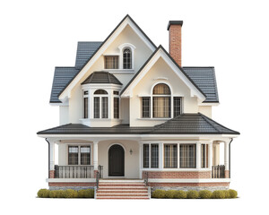 classic house with charming design, featuring gabled roof, large windows, and welcoming porch. This elegant structure is perfect for family living and offers timeless appeal