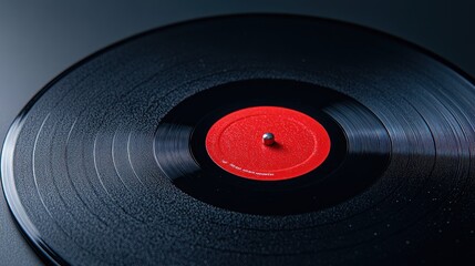 Vintage Vinyl: Macro Shot of Old Record Surface with Shallow Depth of Field