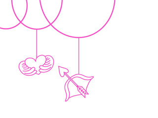 Valentine Character Decoration Hanging Line Art