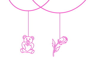 Valentine Decoration Line Art Illustration