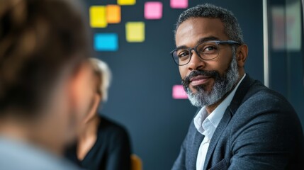 Project manager giving constructive feedback to an employee on a completed task
