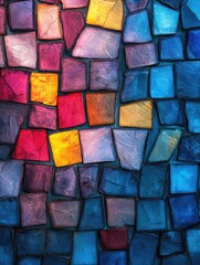 Stained Glass Wall Close Up