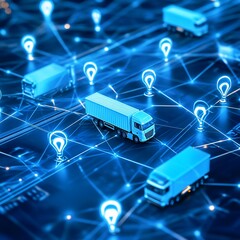 Smart logistics network with connected trucks.