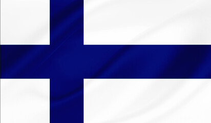 Obraz premium Realistic National Flag of Finland