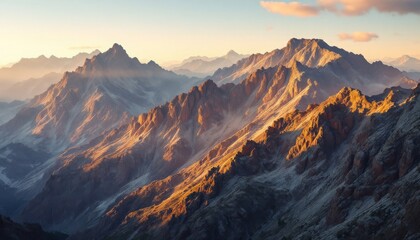 Majestic Mountain Range at Dawn