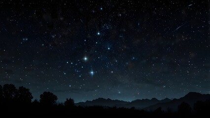 Night sky with stars sparkling on black background Generative AI