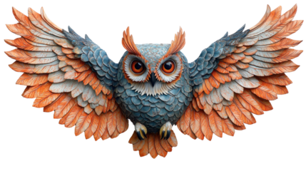 portrait of an owl isolated on white background