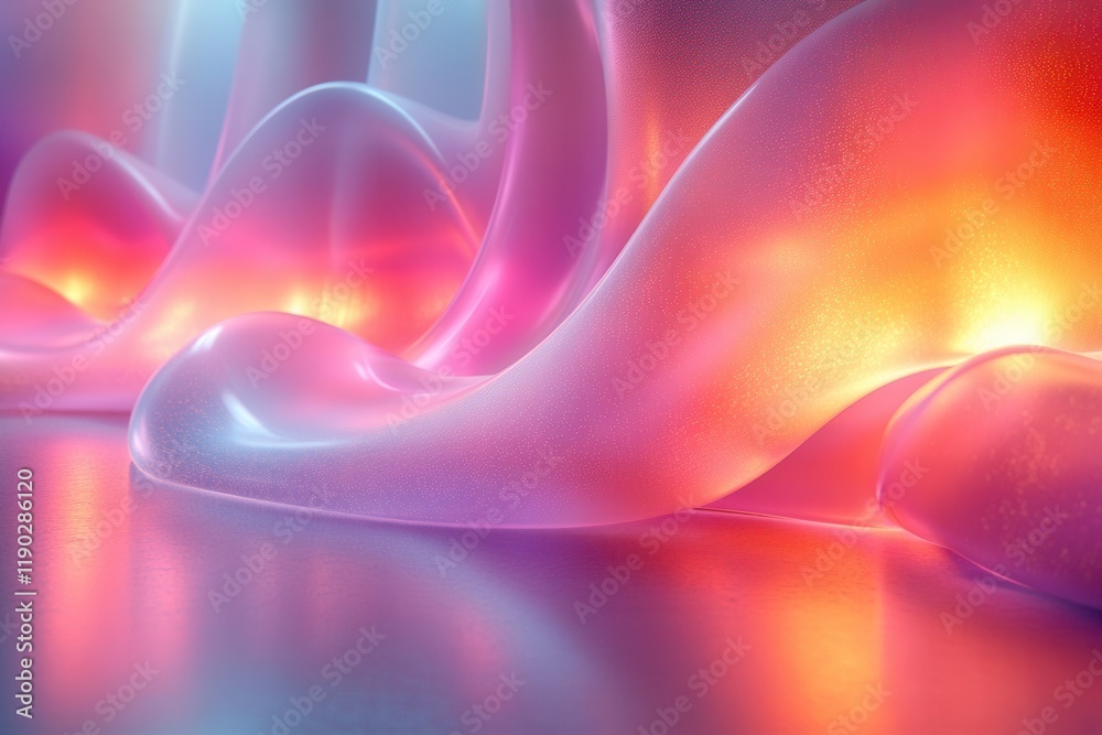 Wall mural colorful abstract shapes create a dynamic and glowing composition in a modern artistic environment