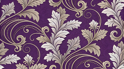 Fototapeta premium Seamless Damask Pattern Floral Luxury, Elegant, for Print & Digital Design Fashion & Textiles, Home Decorate, Product Design.