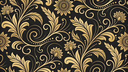 Seamless Damask Pattern Floral Luxury, Elegant, for Print & Digital Design Fashion & Textiles, Home Decorate, Product Design.