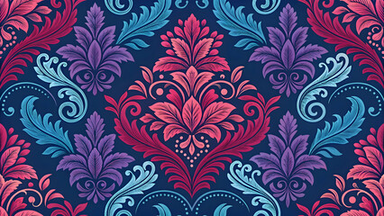 Seamless Damask Pattern Floral Luxury, Elegant, for Print & Digital Design Fashion & Textiles, Home Decorate, Product Design.