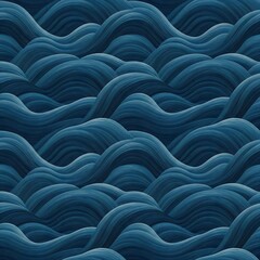 Fototapeta premium A traditional wave seamless pattern, layered oceanic curves in gradient blue tones, seamless pattern, japanese wave pattern, blue wave pattern, 