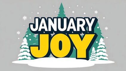 Obraz premium January Joy Festive Winter Snow Trees Design
