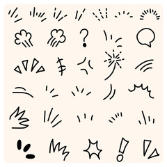 Sketch underline, emphasis, arrows set of shapes
