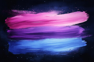 Naklejka premium Watercolor Brush Strokes on Dark Background – Vivid, vibrant strokes of watercolor painted on a black backdrop creating a stark contrast and striking visual effect.