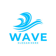 Obraz premium Wave Water simple logo vector. Wave logo concept design template