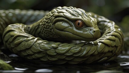 Fototapeta premium portrait of a dragon snake ai 