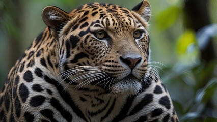 Obraz premium close up of a leopard ai