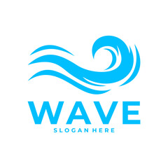 Fototapeta premium Elegant wave water vector logo. Wave logo concept design template