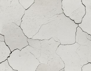 Fototapeta premium Seamless Cracked Texture: White Plaster Wall with Deep Cracks, Dry Surface, Abstract Background