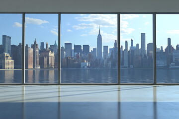 Panoramic view from an empty office