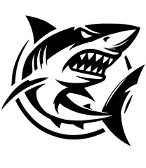 Angry shark silhouette