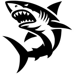 Angry shark silhouette