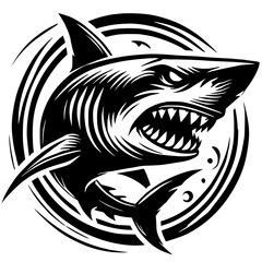 Angry shark silhouette