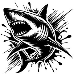 Angry shark silhouette